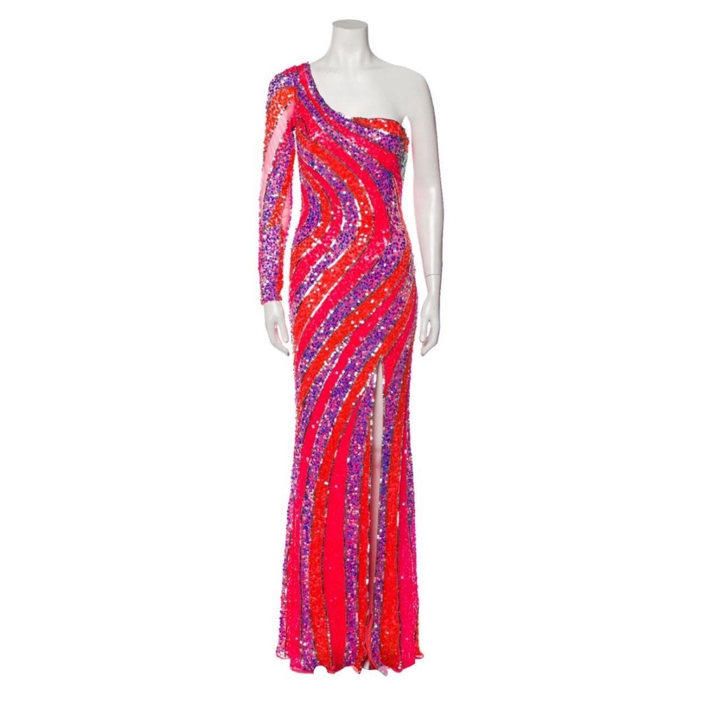 Primavera Couture Orange and Pink Gown | size xs 💖🧡